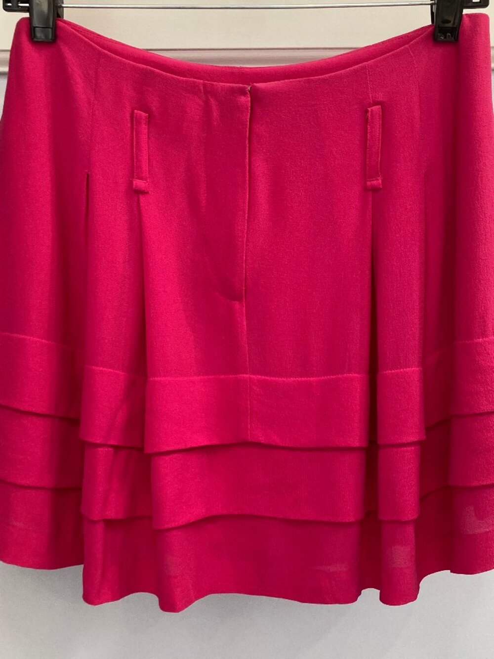 Balenciaga magenta pink 100% silk tiered skirt FR40